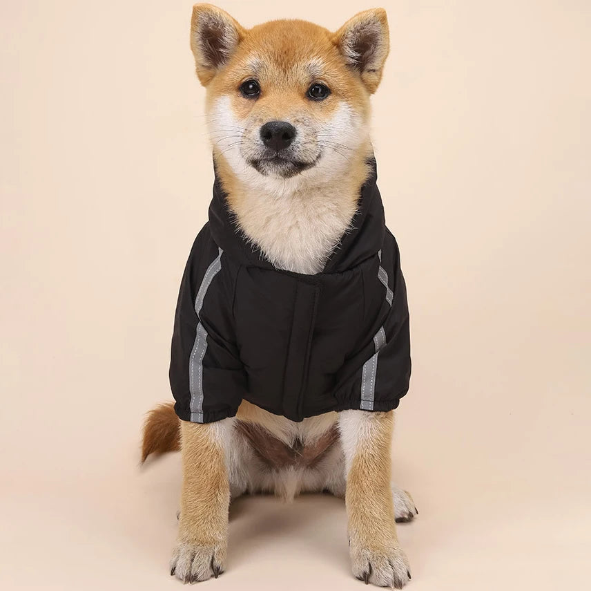 Vestiti Autumn Winter Pet Dog Waterproof Coat Puppy Warm Cotton Jacket The Dog Face Hoodie Reflective Clothing For Dogs Cats Clothing