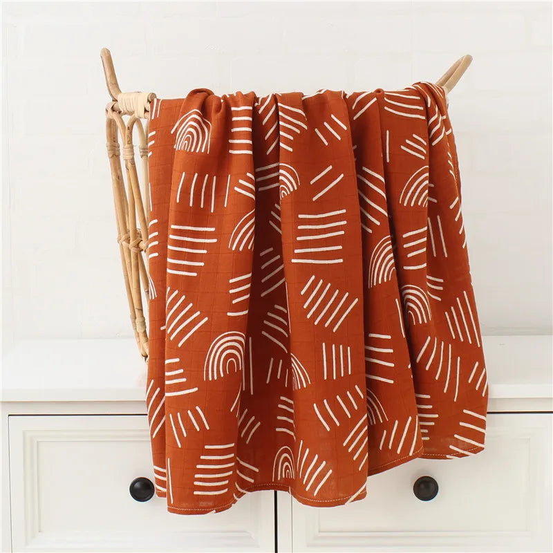 Teddy Bear Muslin Swaddle Baby Blanket Super Soft 70% Bamboo 30% Organic Cotton 2 Layers Infant Baby Swaddle Wrap Blanket