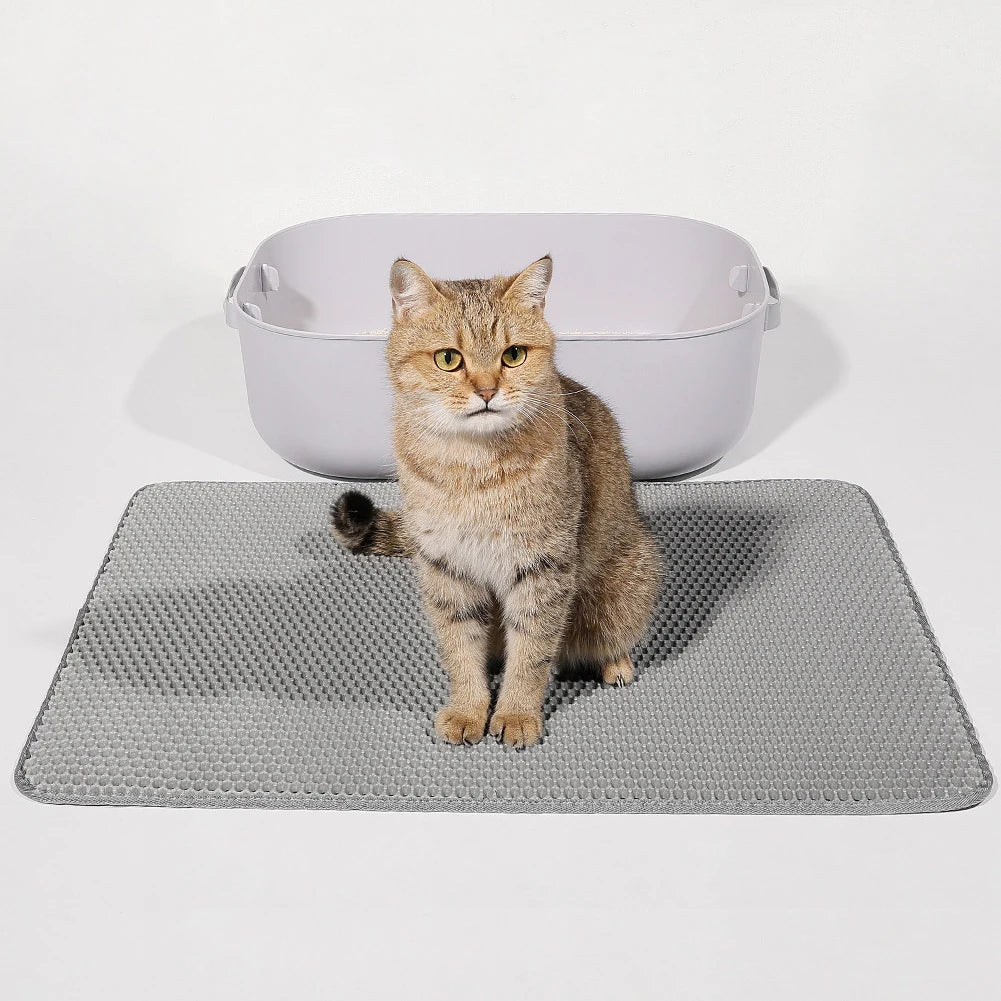 Tappetini Cat Litter Mat Double Layer Pet Non Slip Big Pet Litter Box Filter MatWear Resistant Waterproof Anti-slip Cat Litter Mat