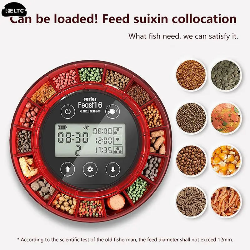 1PC Feeding/water Dispenser Automatic Fish Feeder Automatic Food Dispenser With Timer Rechargeable Timer Feeder With LCD Display