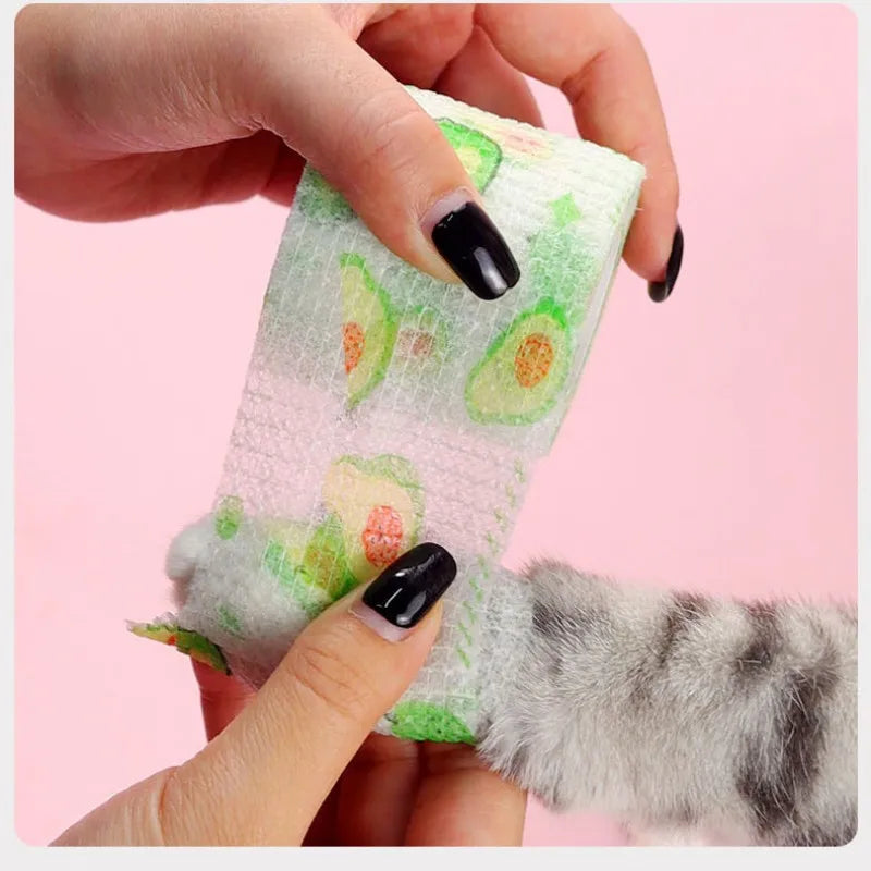 Self-adhesive Elastic Bandage For Pet Nonwoven Bandage Cover Protector Dog Outdoor Retractable Sports Tape Self Adherent Bandage