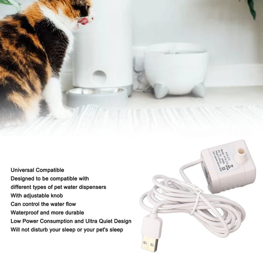 Pet Water Fountain Pump Prevent Dry Burning  Cat Fountain Pump Removable USB Powered  Brushless Motor for Replacement
