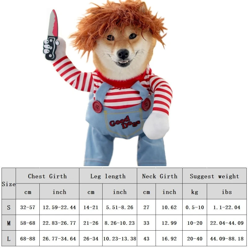 Vestiti Funny Cat Clothes Dog Cat Cosplays Clothes Pet Jumpsuit Suit Halloween Dog Dress Chihuahua French Bulldog Dog Outfits Clothing