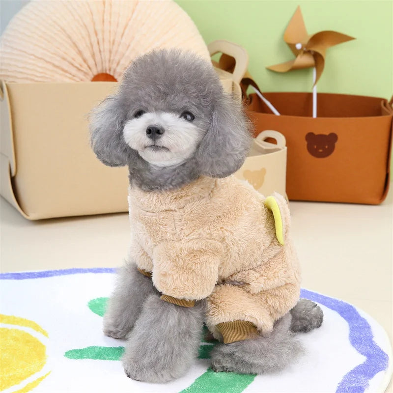 Winter Warm Fleece Pet Dog Jumpsuit for Small Medium Dogs Puppy Cat Pajamas Coat Chihuahua Clothes Pets Costume Yorkie Outfits
