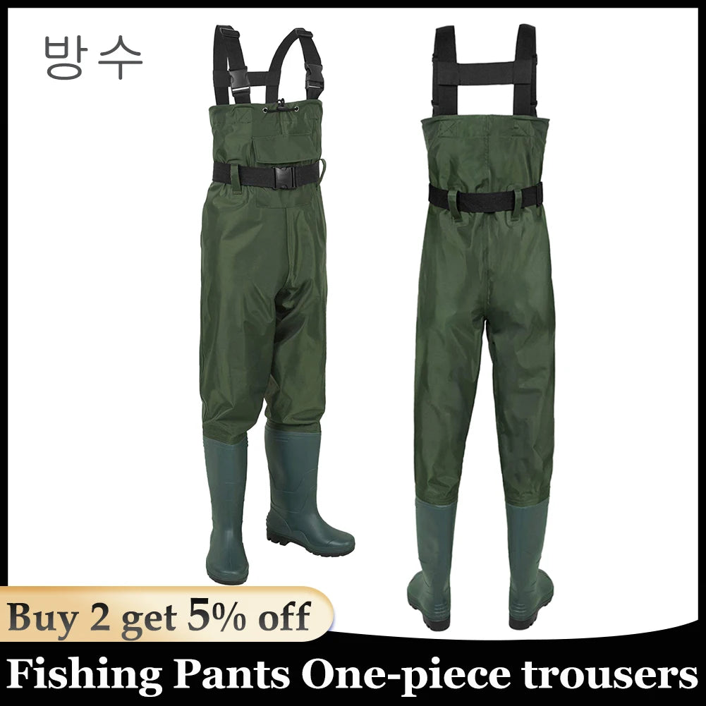 Stivali Fishing Jumpsuit Fishing Waders Hunting Suit Waterproof Nylon One-piece Trousers With Boots Fly Fishing Clothes Overalls