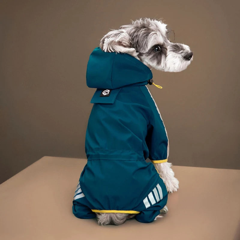 Waterproof Pet Clothes PU Dog Raincoat with Hood for Small Medium Dogs Cats Jacket Chihuahua Hoodie Poodle Pug Jumpsuit Outfits