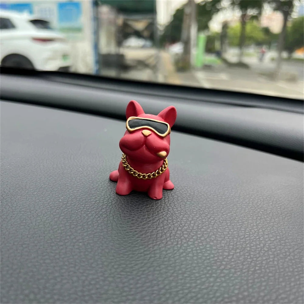 Wear-resistant Bulldog Car Ornaments Feel Comfortable Resin Material Car Dashboard Decoration Car Accessories Interior Decor