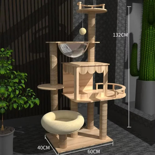 001-Torre per Gatti Regolabile – Tiragraffi, Amaca e Casa sull’Albero