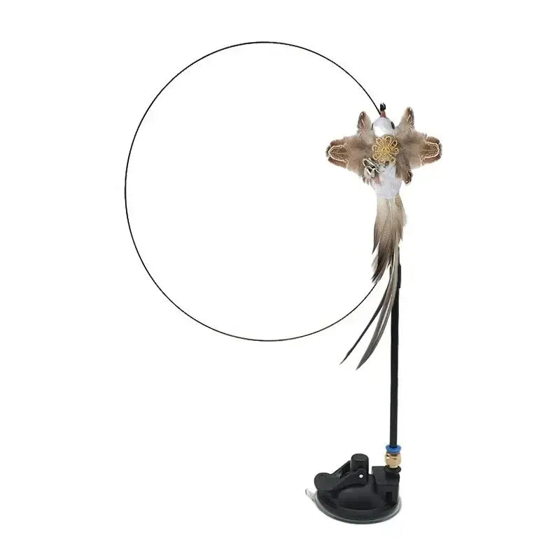 Simulation Bird Interactive Cat Toys Funny Feather Bird with Bell Cat Stick Toy for Kitten Playing Teaser Wand Toys Cat Supplies