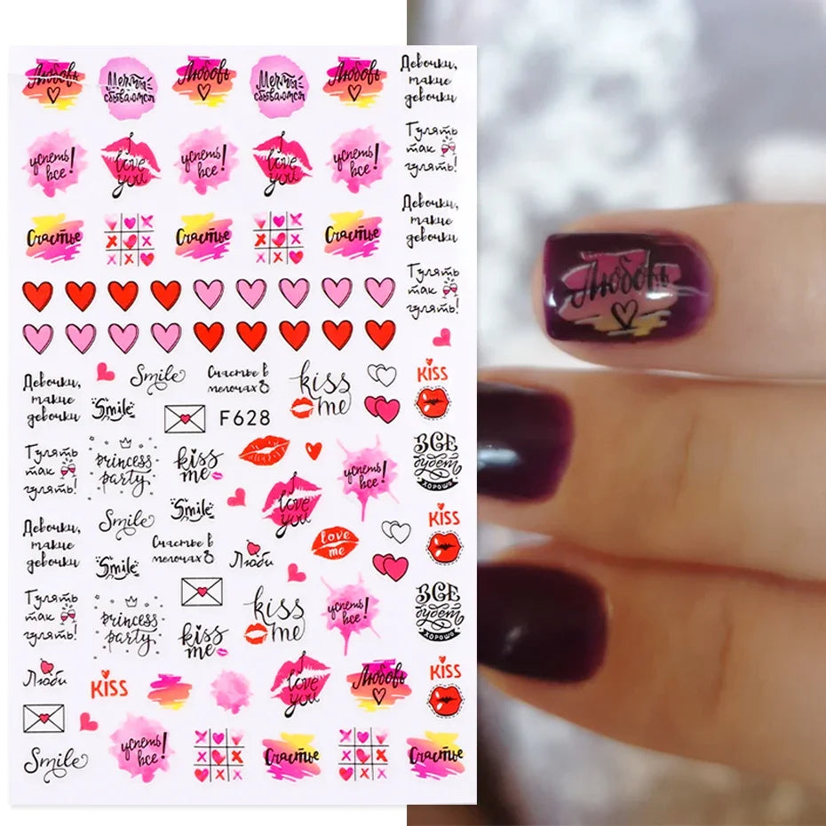 Winter Christmas Nail Sticker Snowflake Magpie Bird 3D Slider Leaf Halloween New Year Design Decoration Manicure 2023 Trend Foil