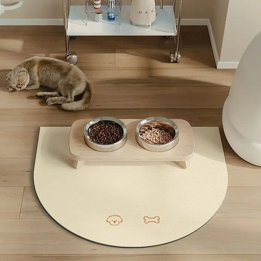 Tappetini  Pet Floor Mat Dog Feeding Food Mat Non-Skid Waterproof Oil Proof PU Leather Dog Food Bowl Mat With Non-slip Backing Dog Placemat
