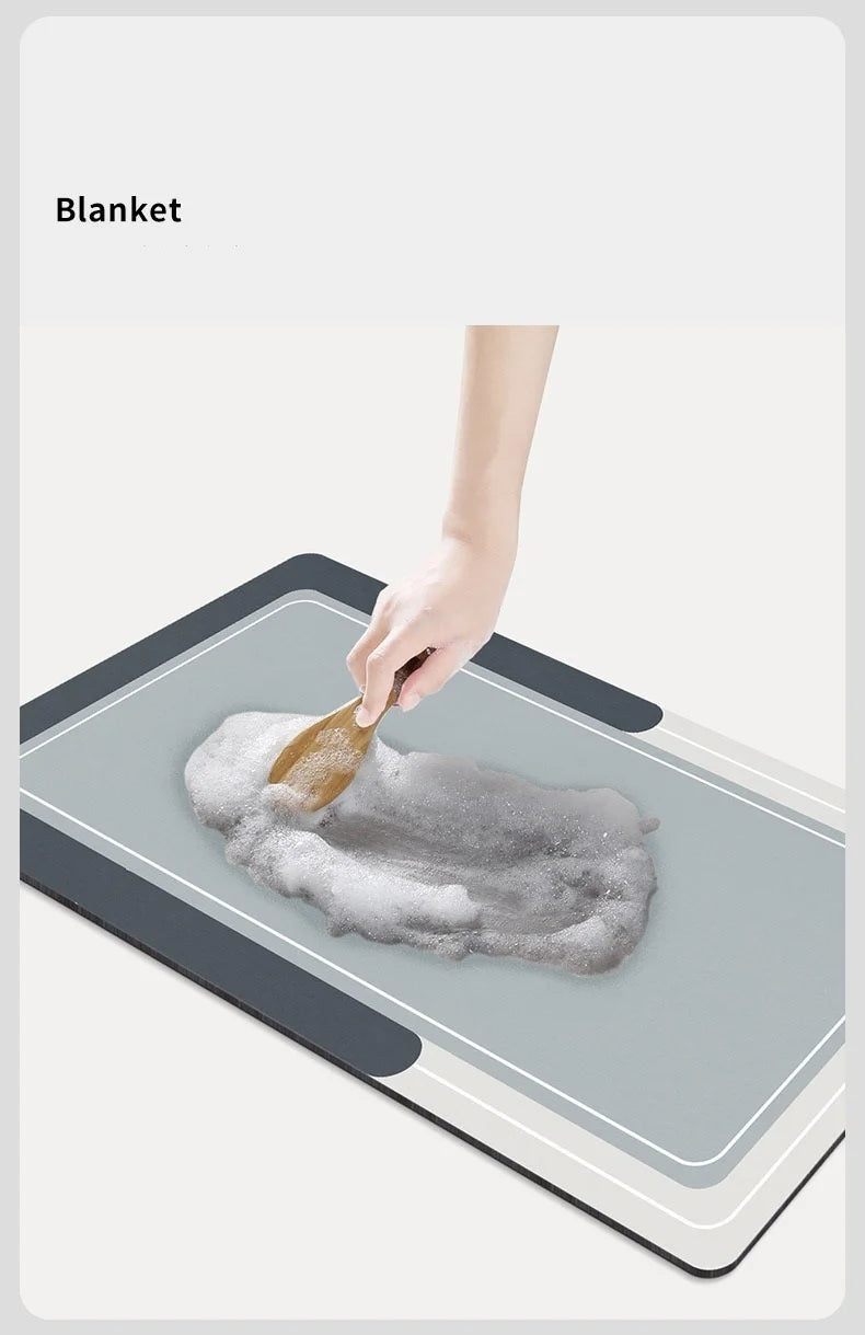 Simple diatom mud kitchen floor mat absorbent non-slip mat can be scrubbed dirty wear-resistant door mat quick dry mat