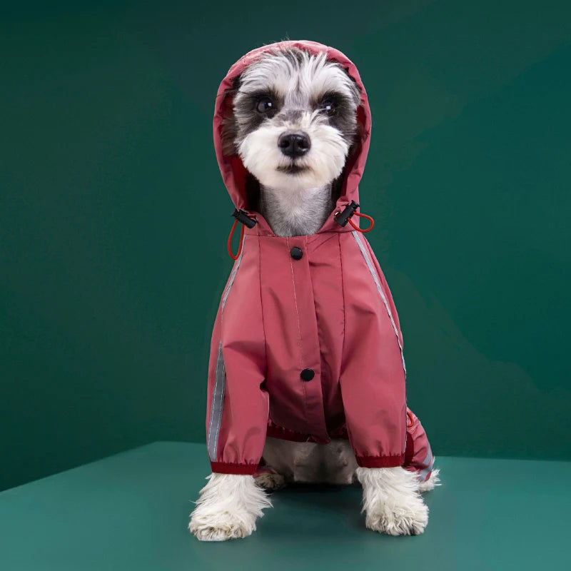 Waterproof Pet Clothes PU Dog Raincoat with Hood for Small Medium Dogs Cats Jacket Chihuahua Hoodie Poodle Pug Jumpsuit Outfits