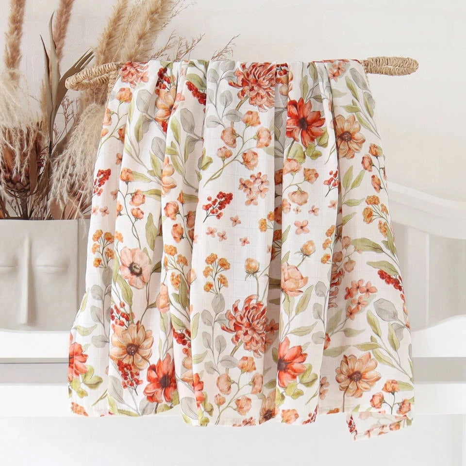 Teddy Bear Muslin Swaddle Baby Blanket Super Soft 70% Bamboo 30% Organic Cotton 2 Layers Infant Baby Swaddle Wrap Blanket