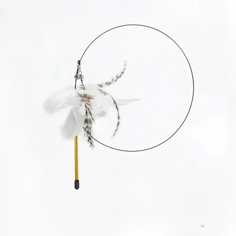 Simulation Bird Interactive Cat Toys Funny Feather Bird with Bell Cat Stick Toy for Kitten Playing Teaser Wand Toys Cat Supplies