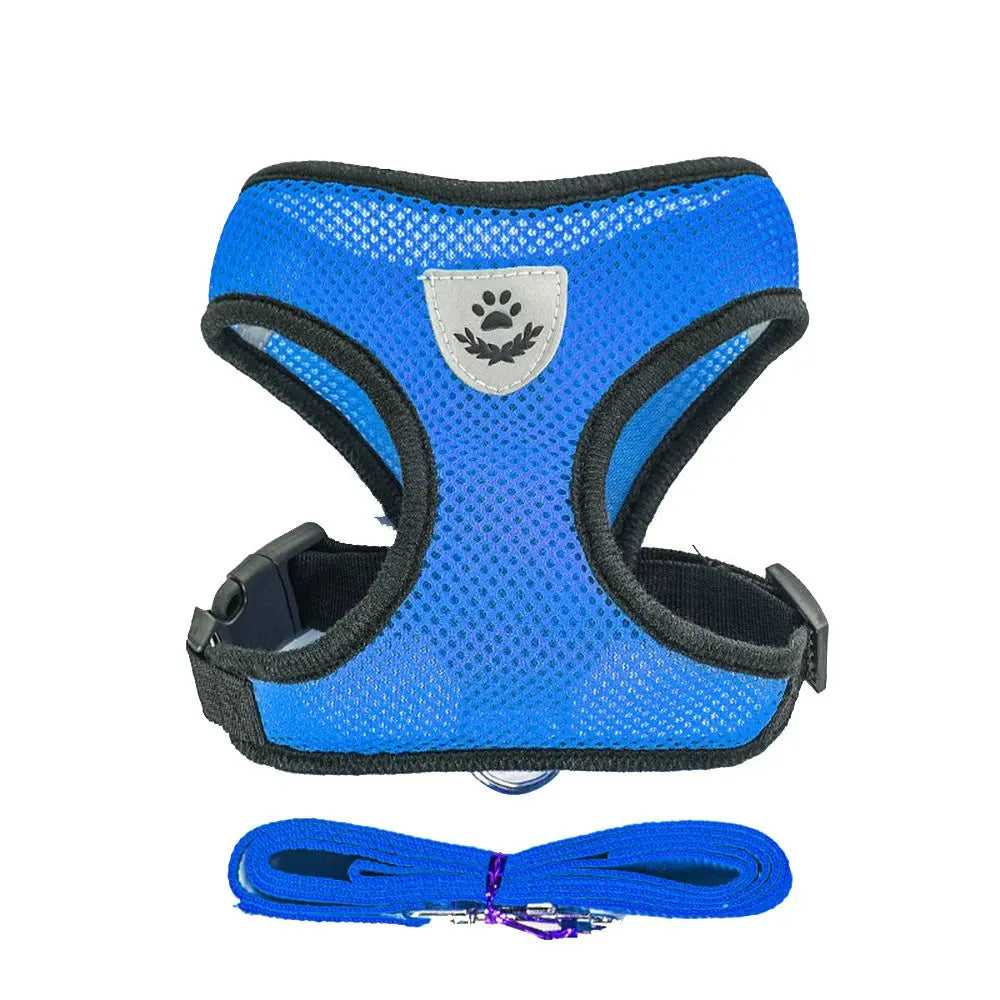 Pettorina  Mesh Fabric Dog Leash Soft Comfortable Pet Harness Puppy Cat Vest Collar Pet Supplies For Chihuahua Pug Bulldog