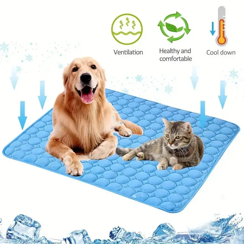 Tappetini 100 * 70 Ice Mat Summer Pet Mat Ice Mat Cool Dog Mat Ice Silk Cat Cool Mat Pet Supplies Comfortable Breathable Cage Mat Dog  Pet