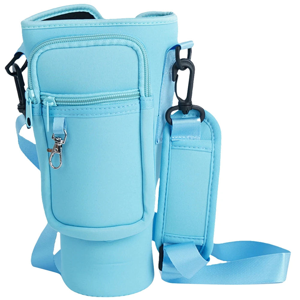 Water Bottle Case Cover Bag With Adjustable Shoulder Strap For Stanley Quencher Cup Sleeve Neoprene Bottle Holder Pouch