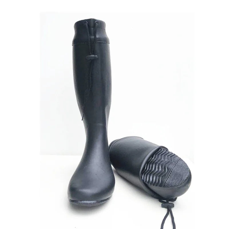 Stivali da pesca Soft Foldable Waterproof Fishing Boots Rain Boots High Tops Lightweight Rubber Water Wading Shoes Wader Fishing Goods Aqua Shoes