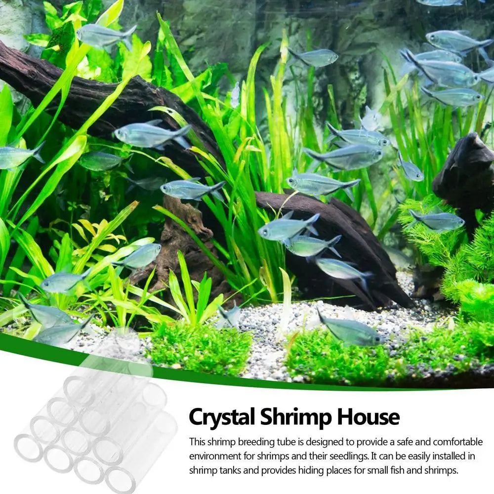 Shrimp Breeding Tube Aquarium Acrylic Shelter For Small Shrimp Transparent Tube Fish-Shrimp Habitat Hiding Cave Hideaway Pipe