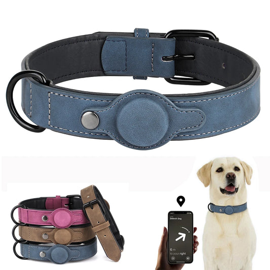05a-Collare GPS in pelle per cani – Antismarrimento e regolabile