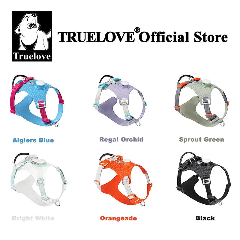 Pettorina Truelove-Pet Harness with LED Light and Tracker Holder, 19 Modes, for Dog, Cat Time, Highly Recommended for Outdoor Use, TLH6771