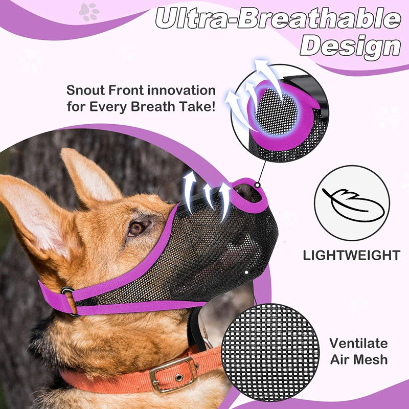 Pet Dog Mouth Cover Muzzle Anti-Munching Muzzle Anti-Barking Anti-Biting Breathable Mesh Special Anti-Licking Mouth