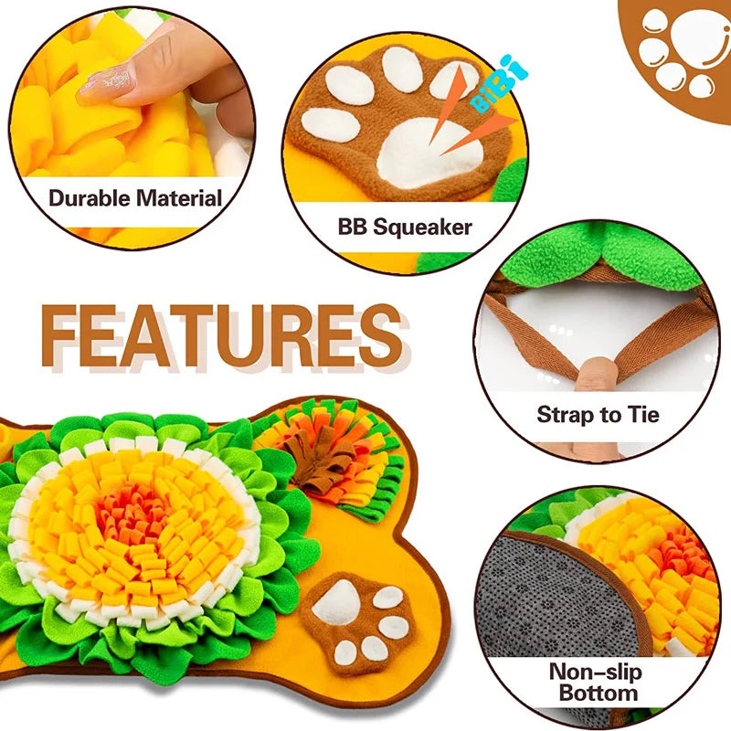 Tappetini Snuffle Mat for Dogs Interactive Foraging Puzzle Dog Toys Sniffing Mat Slow Feeder Toys Stress Relief Sniff Toys Dogs