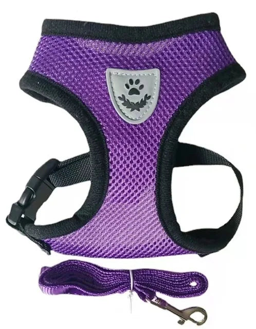 Vestiti Cat Dog Harness with Lead Leash Adjustable Vest Polyester Mesh Breathable Harnesses Reflective sti for Small Dog Cat accessories