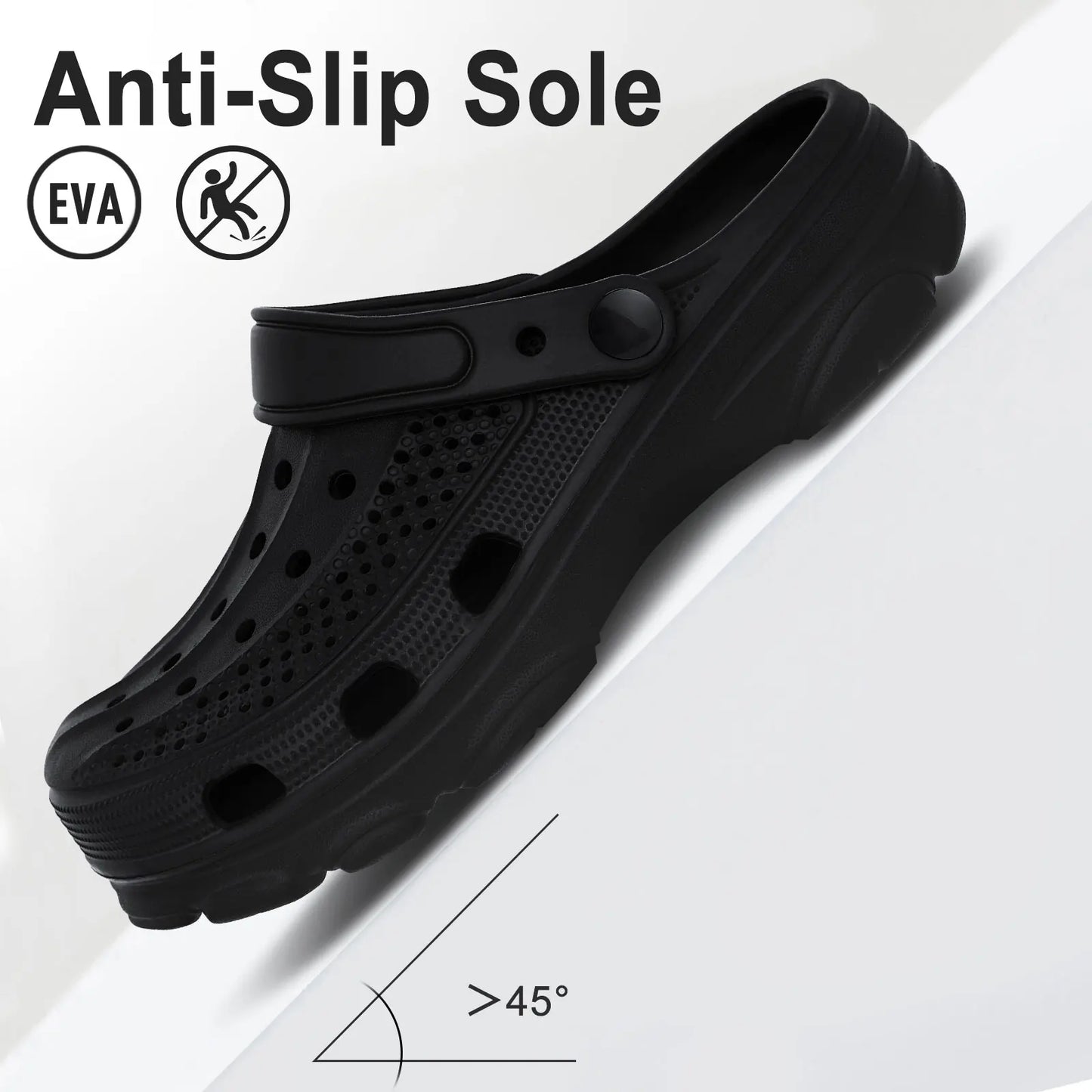Shevalues Fashion Men Clogs Slippers Casual Hole Beach Sandals Outdoor Men Garden Shoes Summer Soft Sandals Home Bathroom Slides