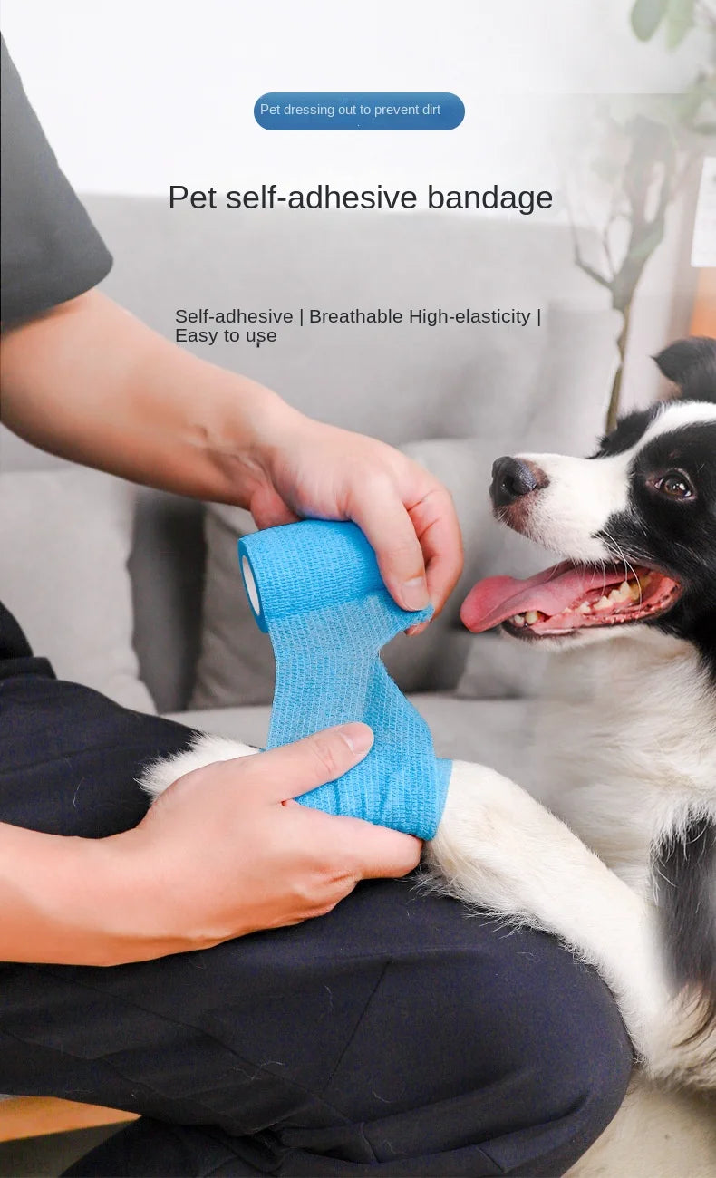 Self-adhesive Elastic Bandage For Pet Nonwoven Bandage Cover Protector Dog Outdoor Retractable Sports Tape Self Adherent Bandage