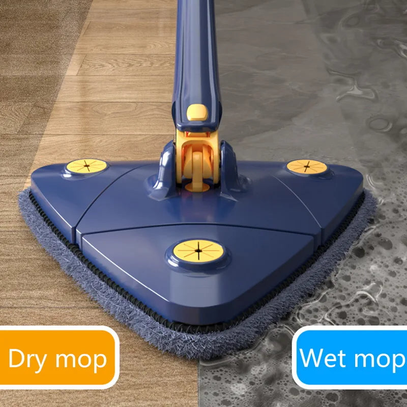 Triangular Mop Clean Tiles Extendable Triangle 360° Swivel Mop Floor Cleaning Squeeze Mops Self-spin Wall Ceiling Cleaning Tools