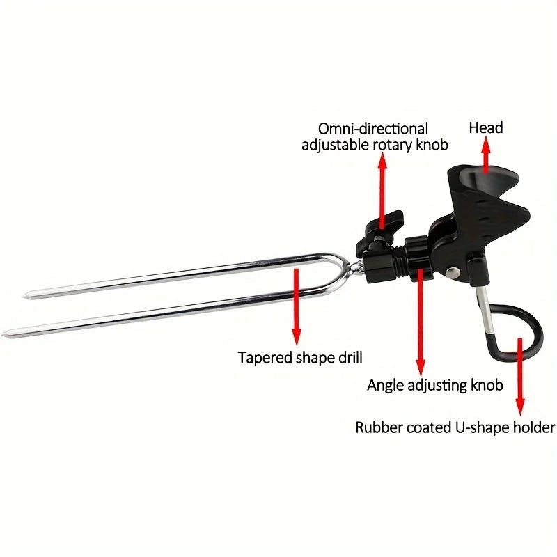 Supporti 1pc Stainless Steel Rod Holder Fishing Rod Holder Rod Stand Rod Rest Holder Adjustable Fishing Rod Holder for Fishing