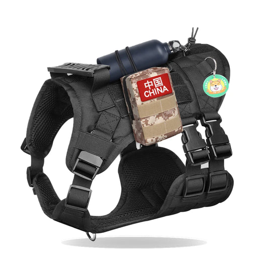 Pettorina Tactical Dog Harness with Handle and Leash Military Dog Walking Accessory for Rottweiler Medium Large Dog Puppy Harness