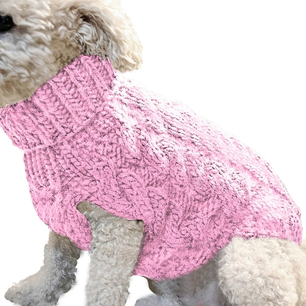 Vestiti New Pet Small Pet Dog Clothes Sweater Fashion Autumn Winter Solid Fried Dough Twists Knitting Warm Comfort Clothing