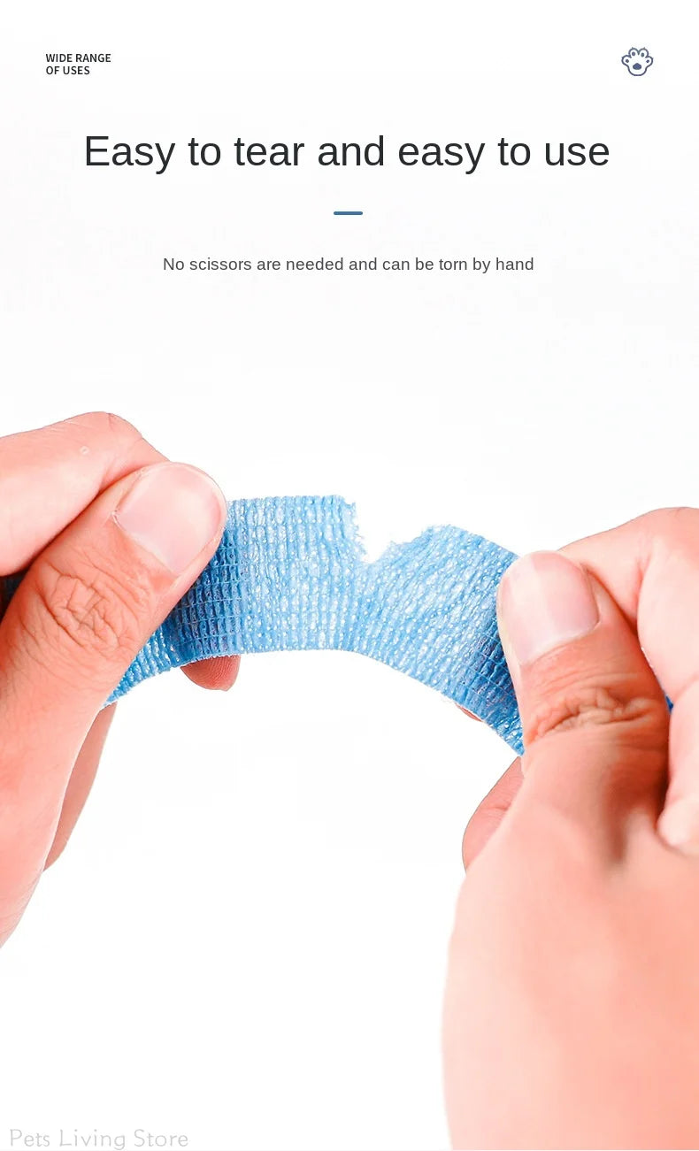 Self-adhesive Elastic Bandage For Pet Nonwoven Bandage Cover Protector Dog Outdoor Retractable Sports Tape Self Adherent Bandage