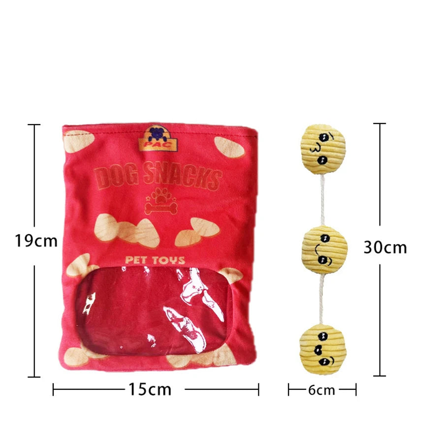 Pet Toys for Dogs Cats - Plush Squeaky Chew Teething Toys, Interactive Crinkle Noise Bite-Proof Puzzle Treat Hide Play Set