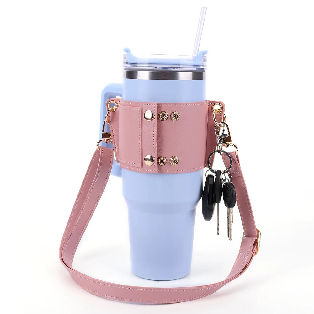 Water Bottle Case Cover Bag With Adjustable Shoulder Strap For Stanley Quencher Cup Sleeve Neoprene Bottle Holder Pouch