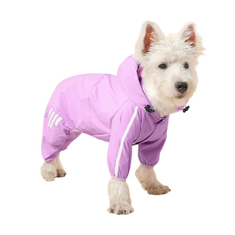 Waterproof Pet Clothes PU Dog Raincoat with Hood for Small Medium Dogs Cats Jacket Chihuahua Hoodie Poodle Pug Jumpsuit Outfits
