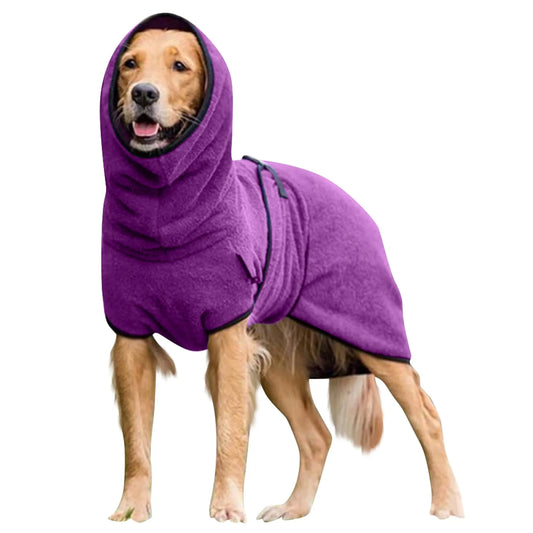 Vestiti Pullover Pet Clothing Velvet Dog Thickened Warm Hooded Solid Color Dog Clothing