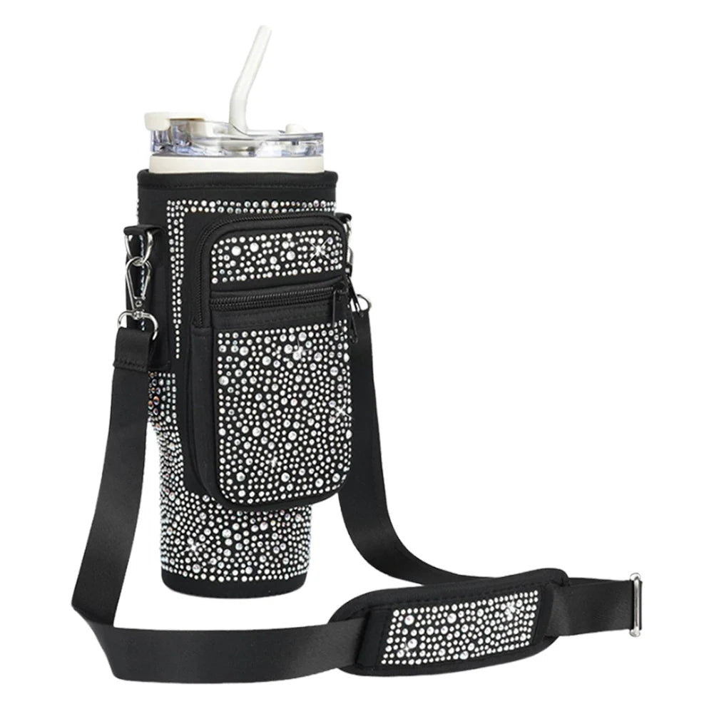 Water Bottle Case Cover Bag With Adjustable Shoulder Strap For Stanley Quencher Cup Sleeve Neoprene Bottle Holder Pouch