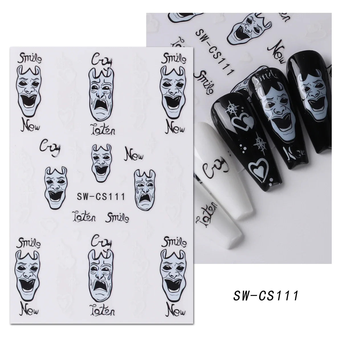 Winter Christmas Nail Sticker Snowflake Magpie Bird 3D Slider Leaf Halloween New Year Design Decoration Manicure 2023 Trend Foil