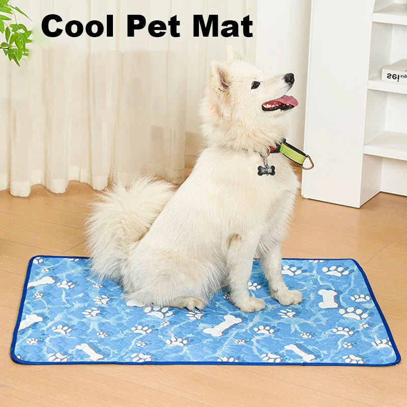 Self-Cooling Pet Mat for Dogs & Cats Summer Cooling Bed for Small/Large Pets Durable Blanket for Sofa Floor Indoor Outdoor Use