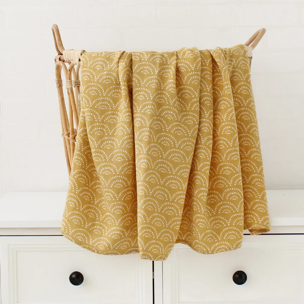 Teddy Bear Muslin Swaddle Baby Blanket Super Soft 70% Bamboo 30% Organic Cotton 2 Layers Infant Baby Swaddle Wrap Blanket