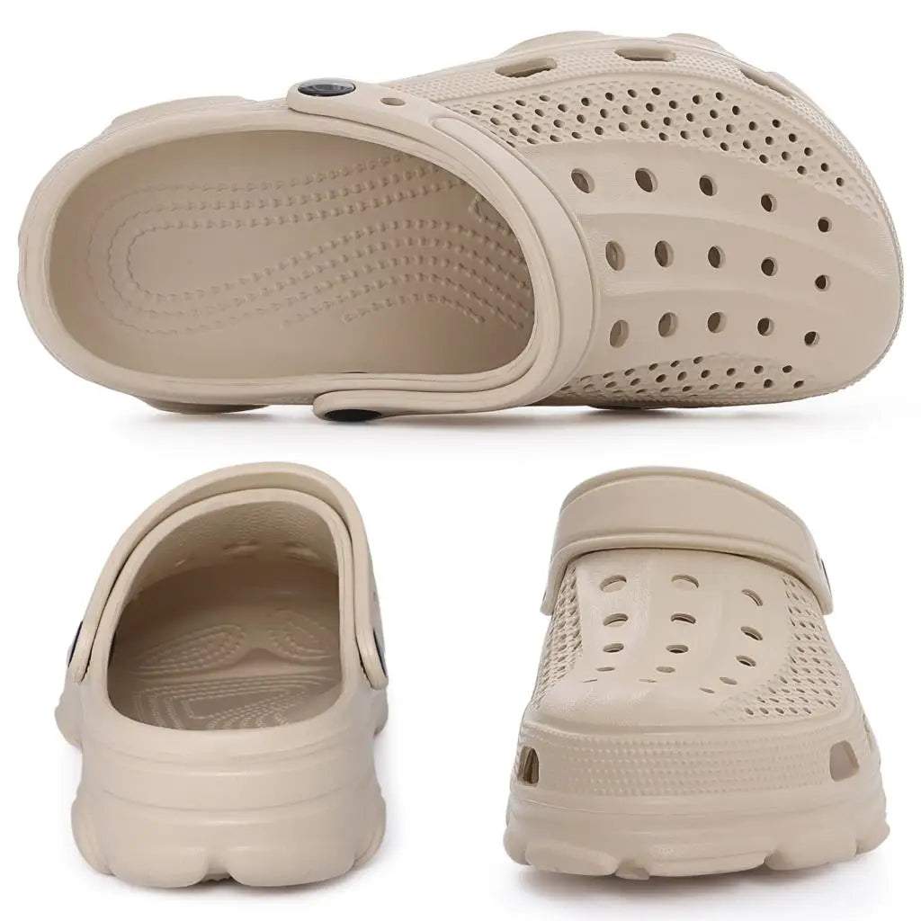 Shevalues Fashion Men Clogs Slippers Casual Hole Beach Sandals Outdoor Men Garden Shoes Summer Soft Sandals Home Bathroom Slides