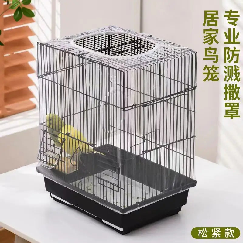 Mesh Bird Cage Cover Shell Skirt Net Easy Cleaning Catcher Guard Bird Cage Stretchy Mesh Parrot Bird Cage Net Jaula Para Pajaros