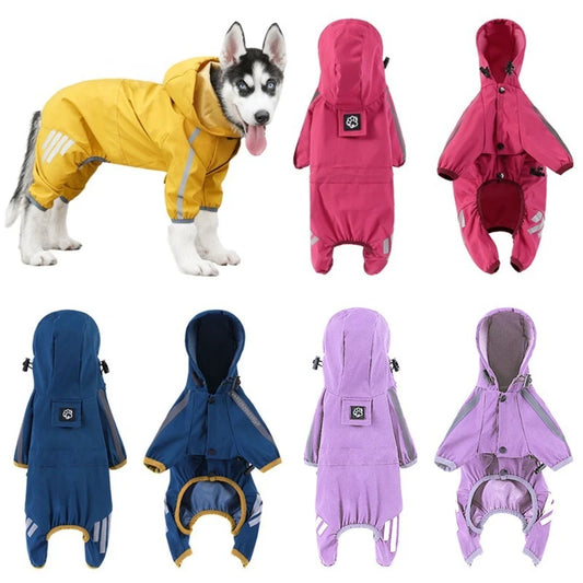 Pet Dog Waterproof Raincoat Jumpsuit Reflective Rain Coat Sunscreen Dog Outdoor Clothes Jacket for Small Medium Dog Pet Supplies