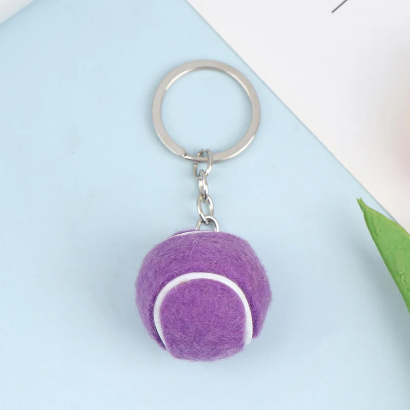 1PC Tennis Ball Key Chain Metal Keychain Car Key Chain Key Ring sports chain pendant Sport Ball Club Souvenir Teenager Fan Gift