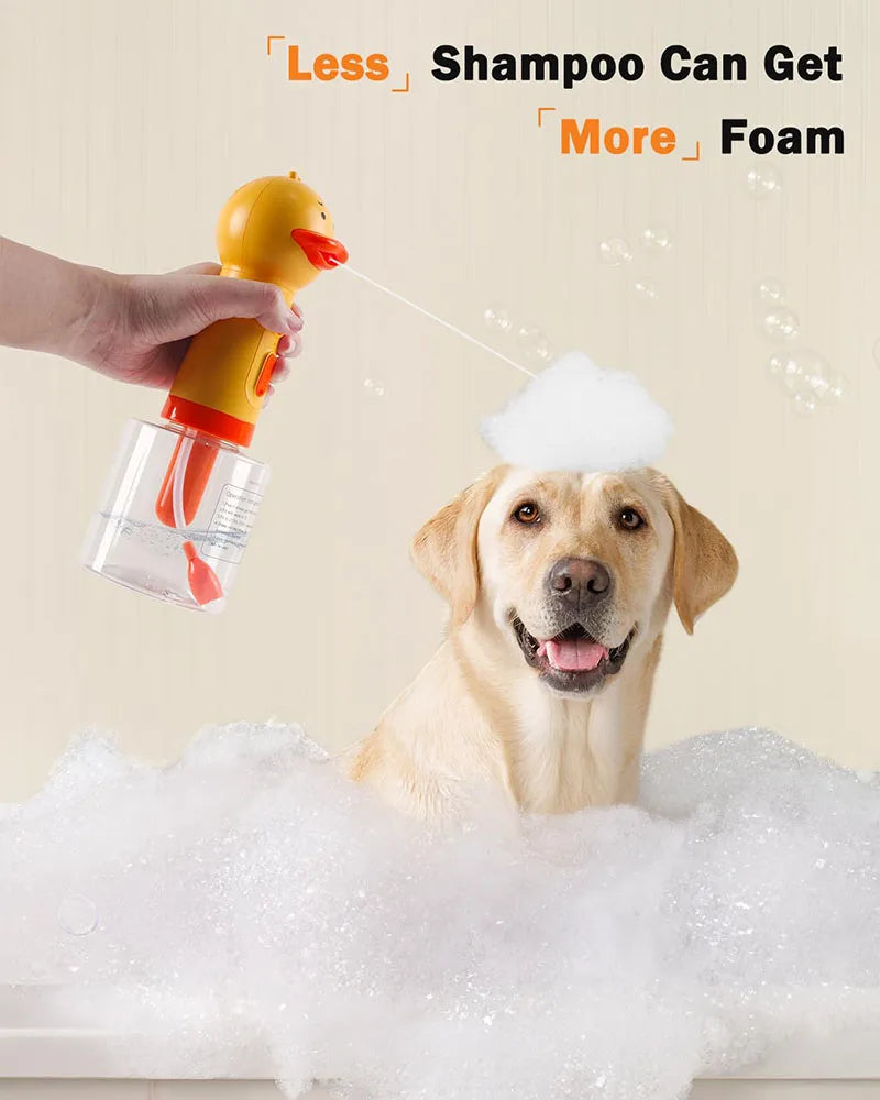 Yellow Duck Pet Cleaning Bathing Electric Foam Machine Usb Charging Automatic Soap Dispenser Foam Machine Pet Accessories