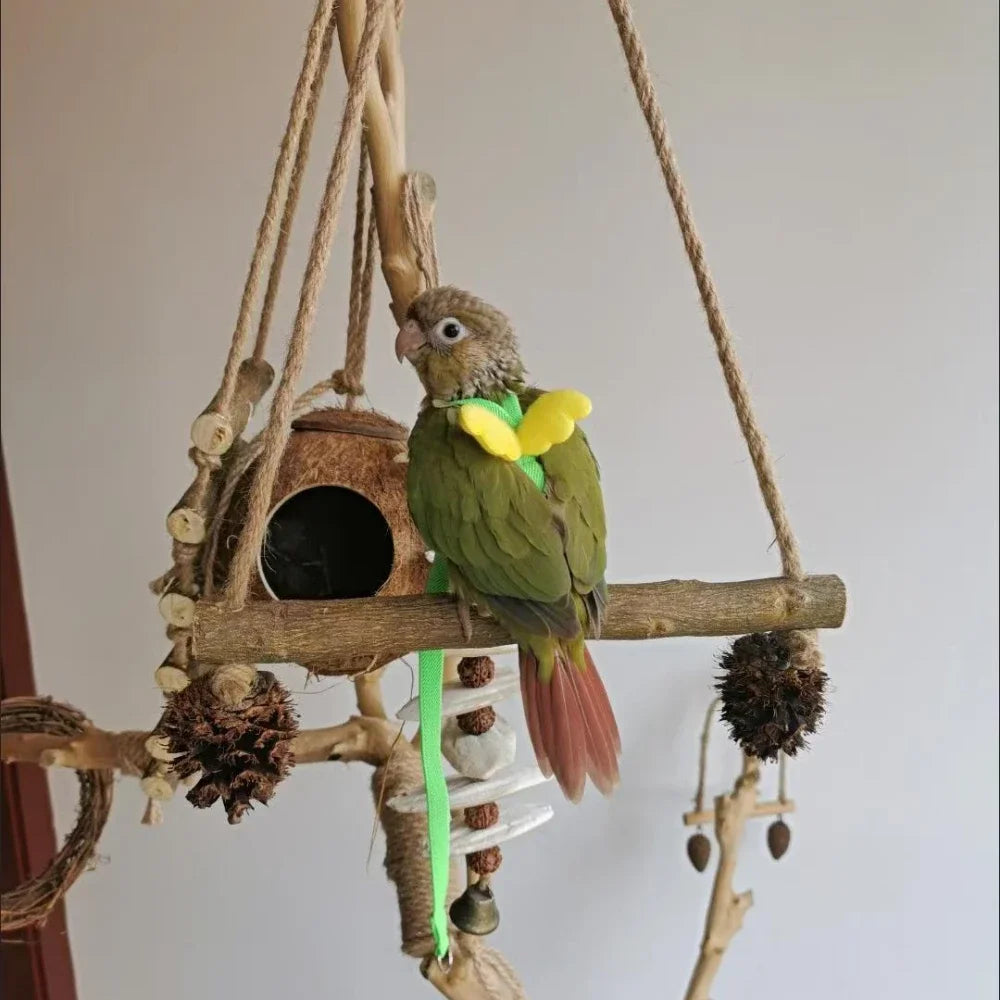 앵무새 Adjustable Parrot Bird Harness Leash Set Training Harness Parrots Outdoor Flying Rope Cockatiel Small Birds Supplie